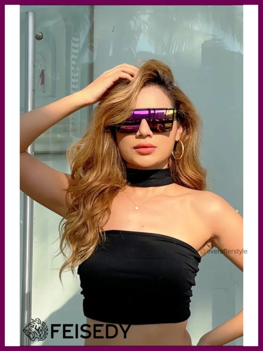 Oversized Flat Top Square Sunglasses for Women Men UV400 Protection